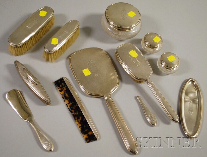 Appraisal: Ten-piece William B Kerr Sterling Silver Dresser Set early th