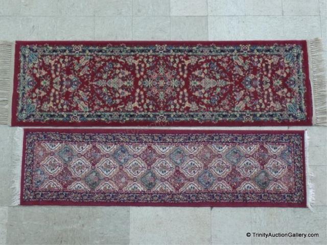 Appraisal: Persian Style Woven Runner Rugs w Fringe Includes area runner