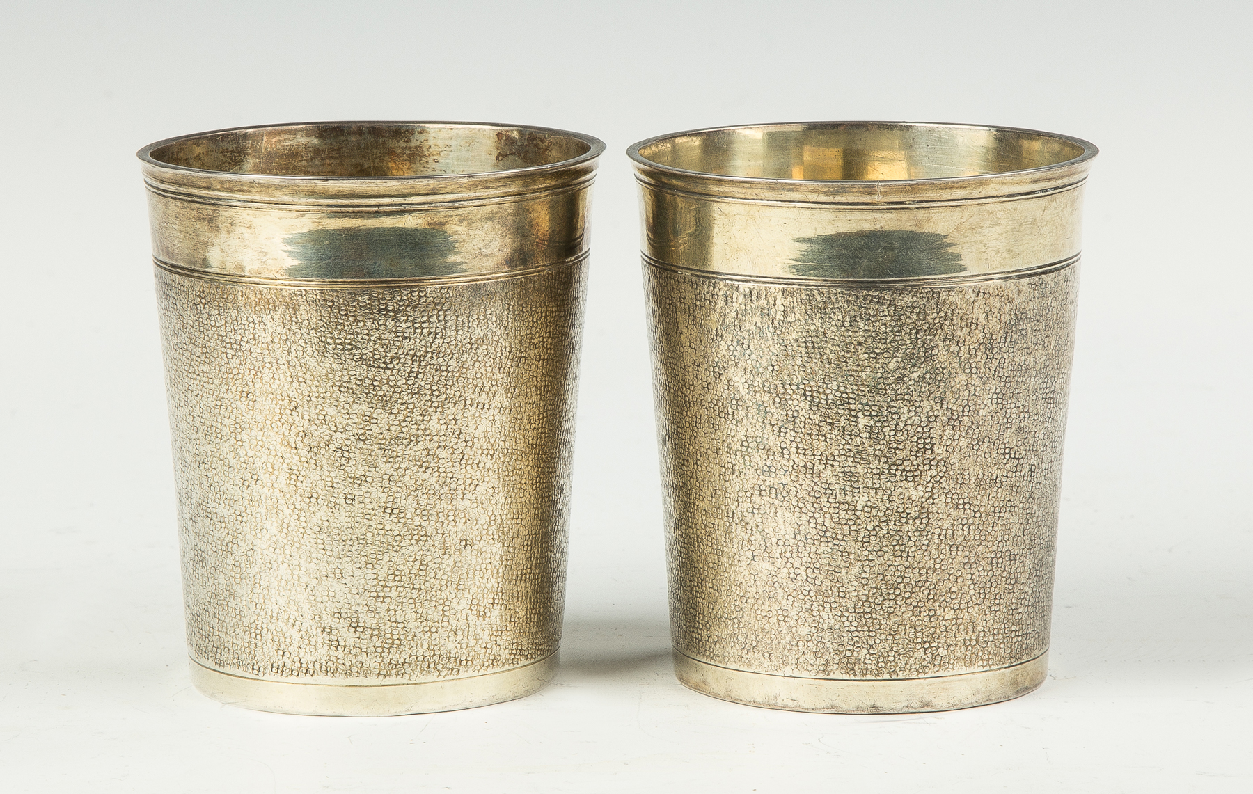 Appraisal: A Pair of th Century German Parcel Gilt Beakers Initialed