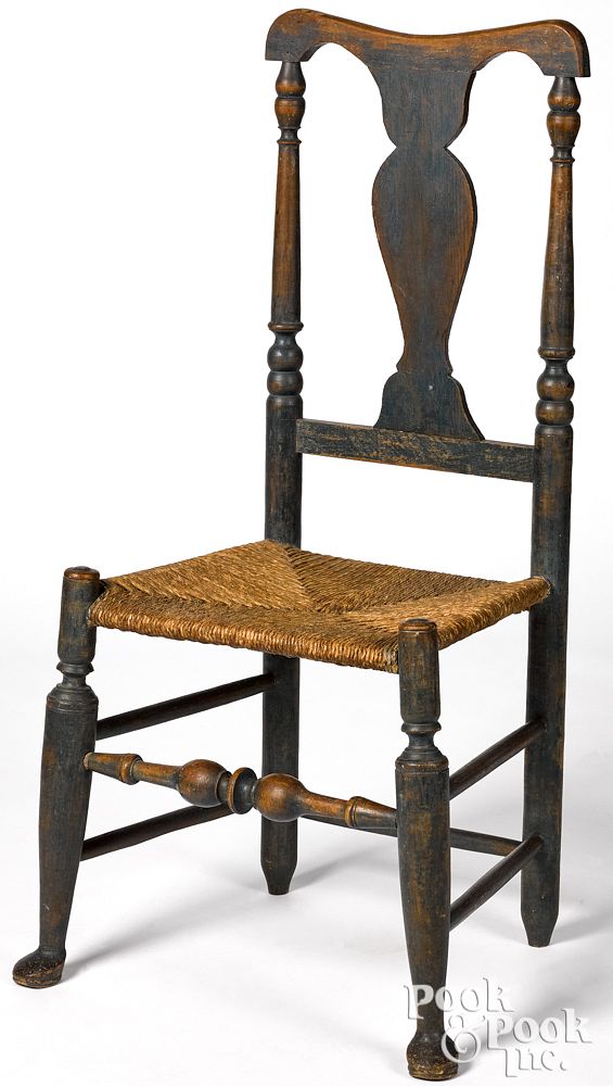 Appraisal: New England Queen Anne rush seat dining chair New England