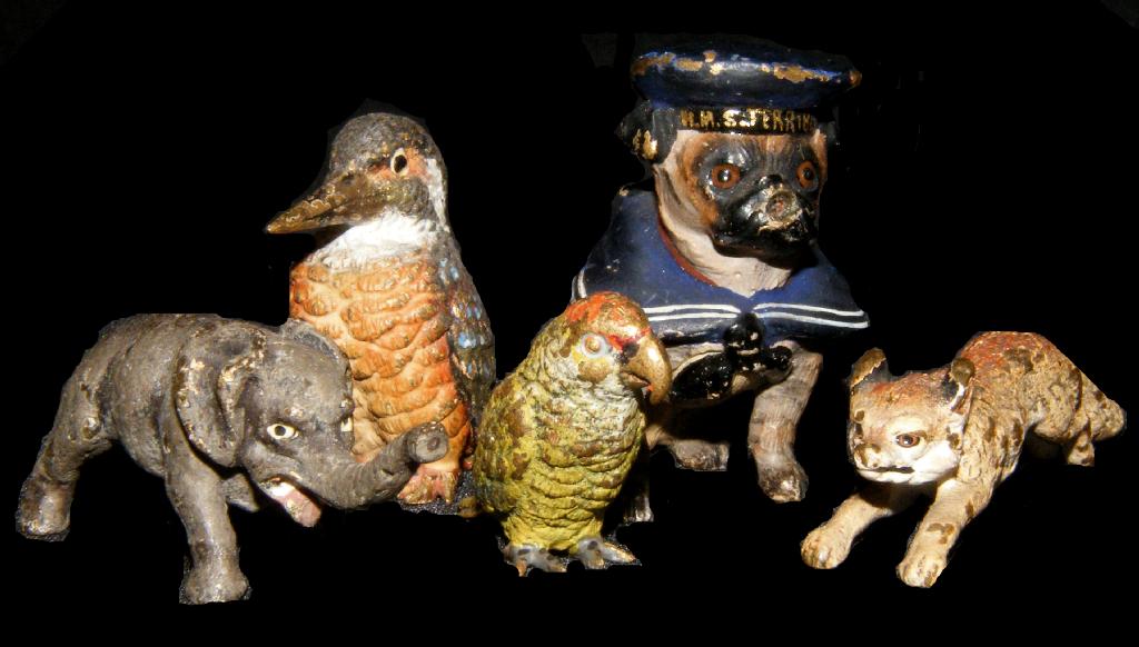 Appraisal: Small cold painted bronze figure of a seated pug mascot