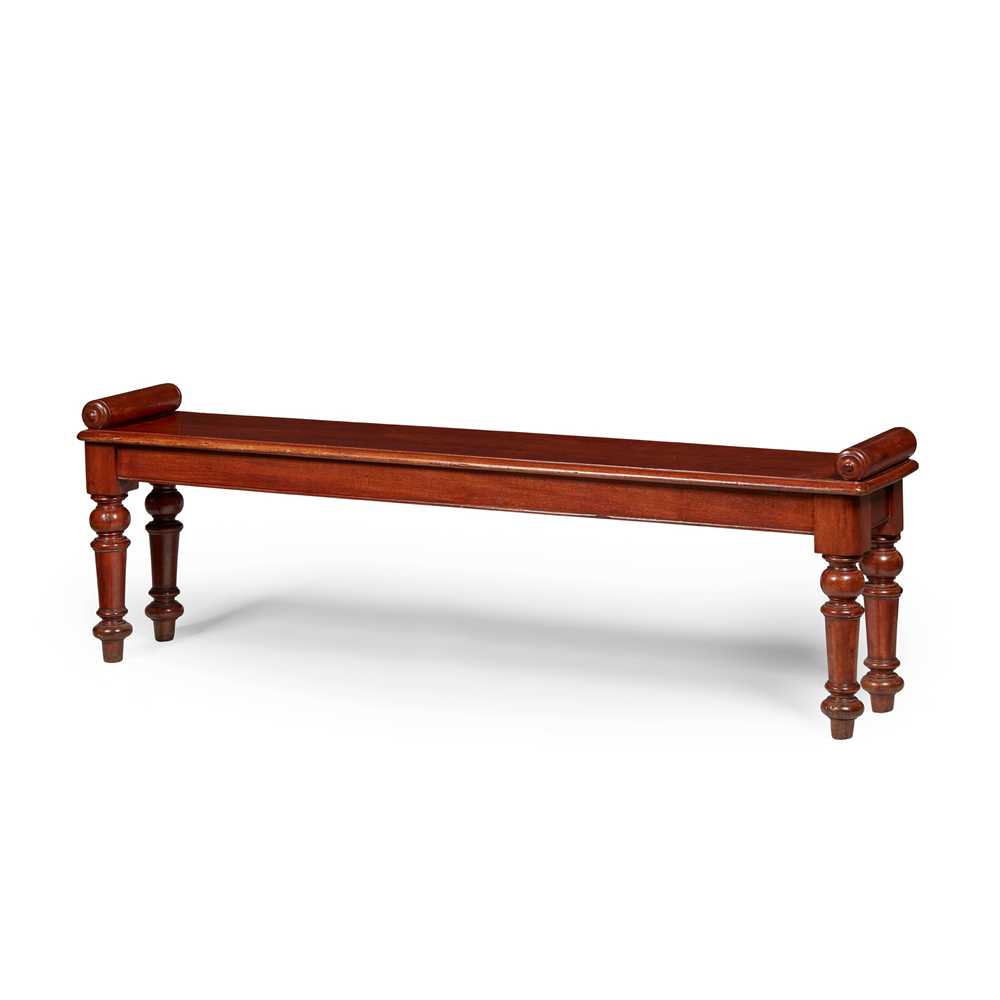 Appraisal: LATE REGENCY MAHOGANY HALL BENCH EARLY TH CENTURY the long