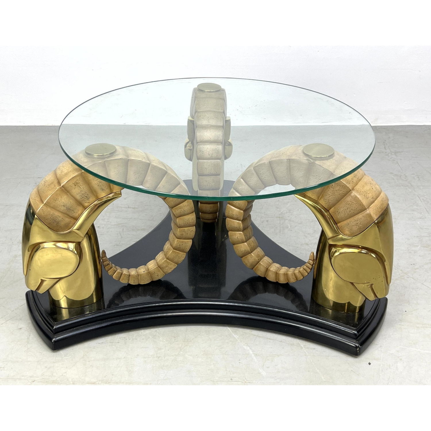 Appraisal: Drexel Heritage Ram Head Coffee Table glass top not included