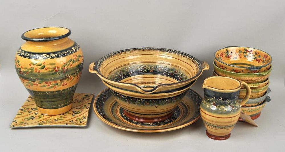 Appraisal: Group Eleven Assorted Majolica Porcelain Wares Terre de Provence French