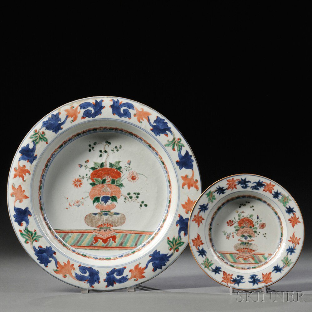 Appraisal: Chinese Export Porcelain Export Charger and Matching Deep Dish late