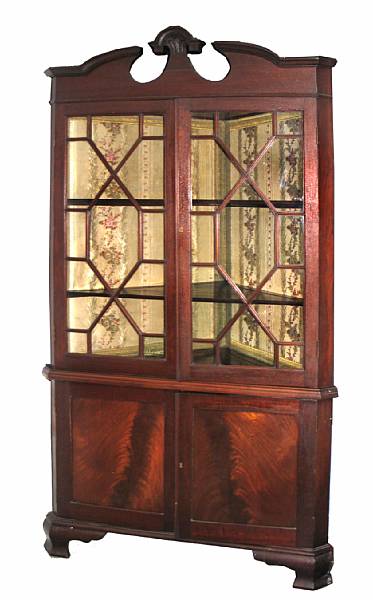 Appraisal: A late Federal mahogany corner cabinet height ft in width