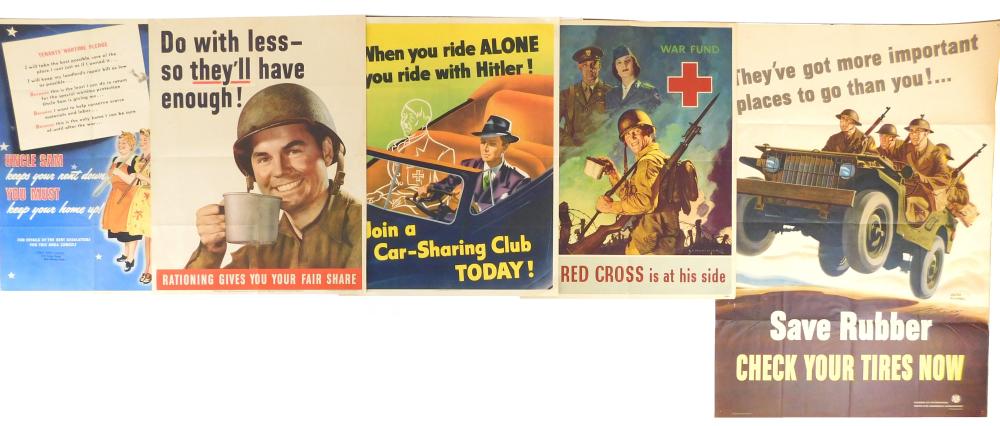 Appraisal: EPHEMERA World War II American propaganda posters five total details