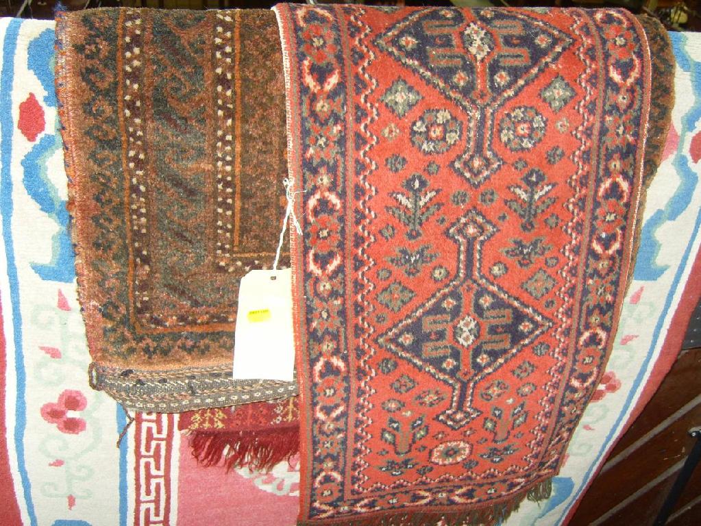 Appraisal: A collection of three eastern style small wool rugs of