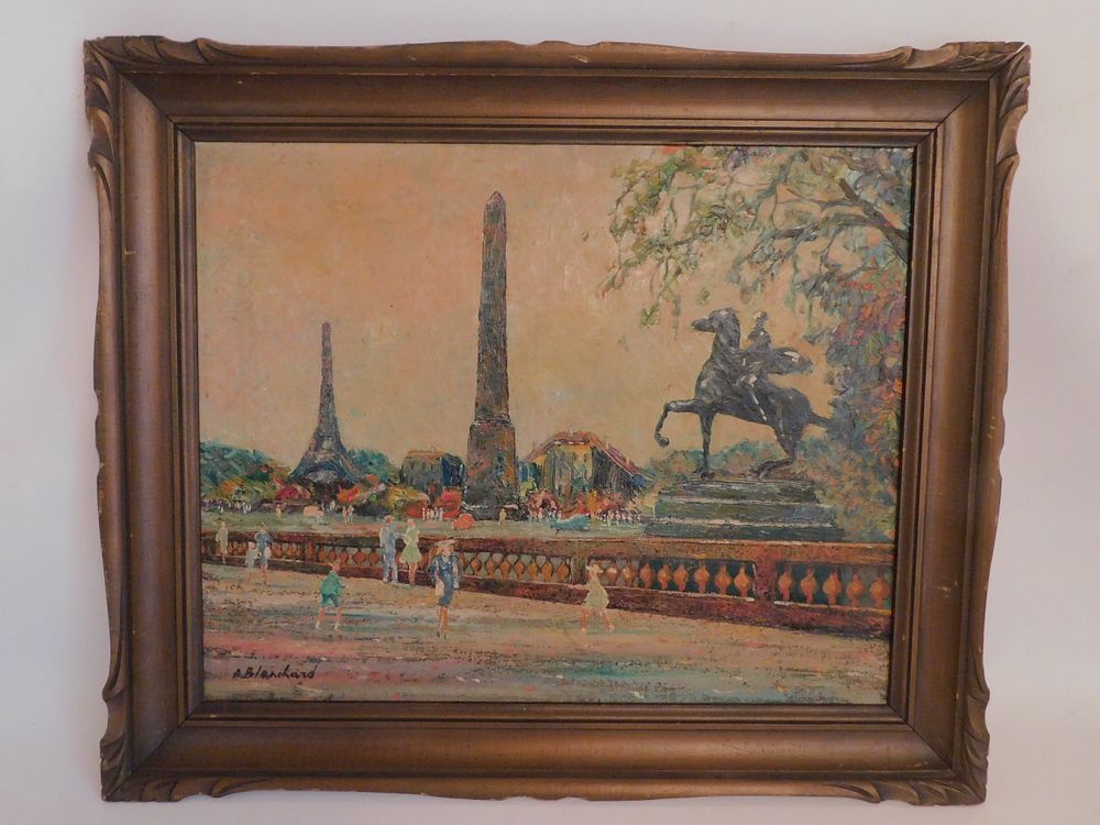 Appraisal: A BLANCHARD PARIS OIL PAINTING Oil painting on canvas impressionist