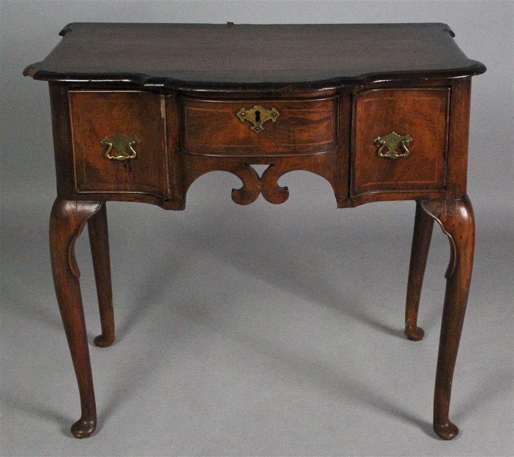 Appraisal: GEORGE II STYLE WALNUT AND OAK DRESSING TABLE h w