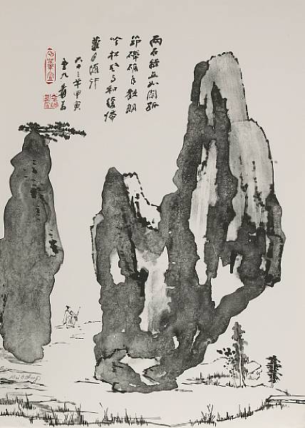 Appraisal: Zhang Daqian Chang Dai-chien - Three lithographs Three original color