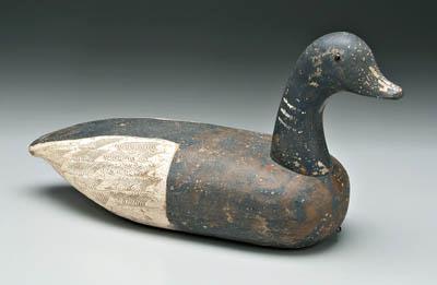 Appraisal: Brant goose decoy mottled brown and black body with textured