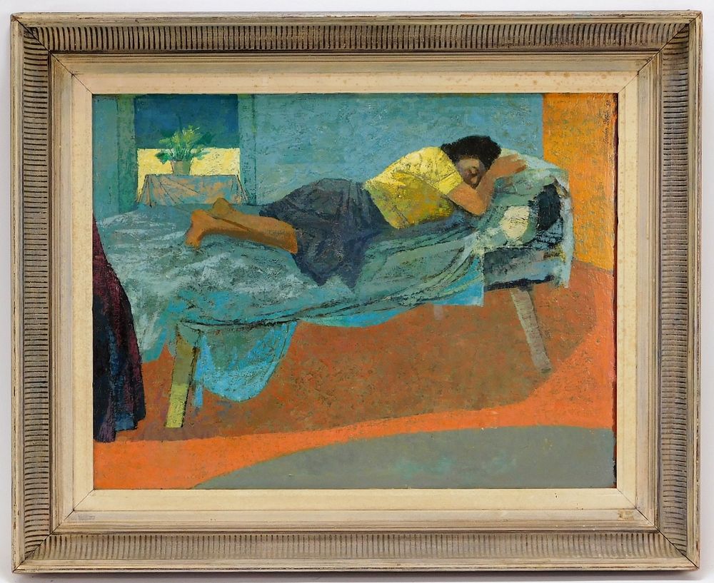 Appraisal: Gordon Steele Modernist Recumbent Woman Painting New York - Modernist