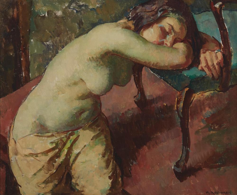 Appraisal: Mischa Askenazy - Los Angeles CA Female nude resting Oil