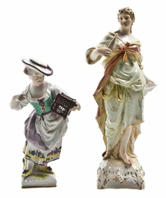 Appraisal: Two Berlin K P M Porcelain Figures comprising a woman