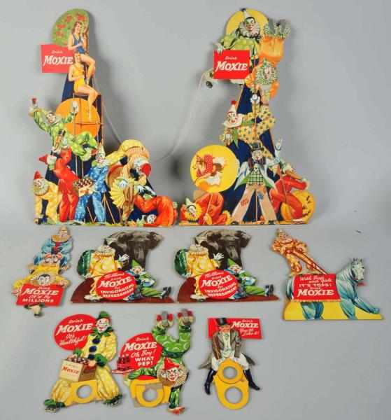 Appraisal: Rare Cardboard Moxie Circus Cutouts Circa s Nine pieces total