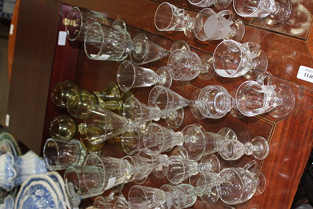 Appraisal: A COLLECTION OF VARIOUS GLASSES wine glasses sherry glasses punch