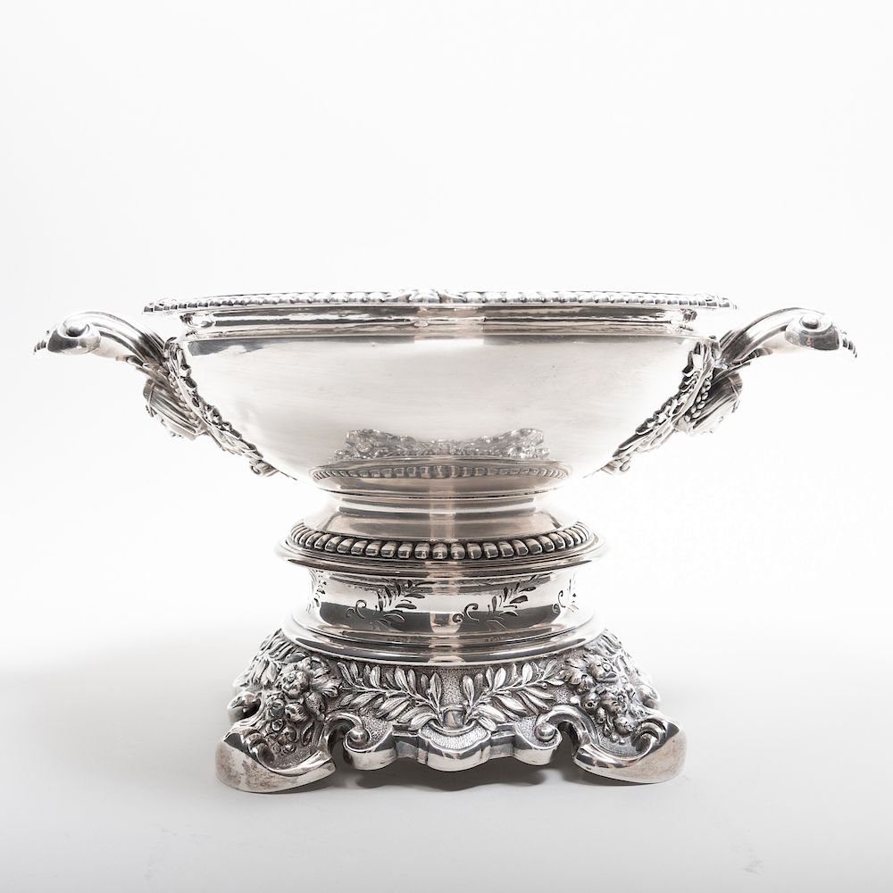 Appraisal: French Silver Centerbowl and a Howard Co Silver Stand The