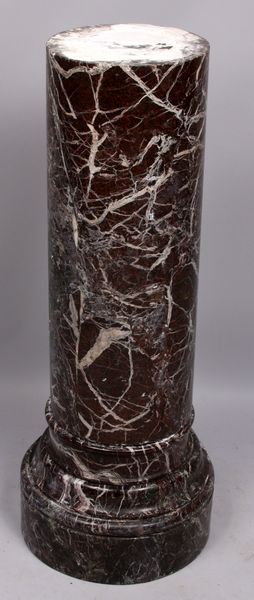 Appraisal: Antique marble pedestalAntique maroon marble pedestal h x w EST