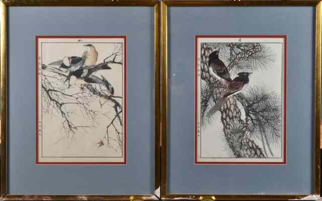 Appraisal: Pr Imao Keinen Japanese Woodblock PrintsTitled birds and flowers of