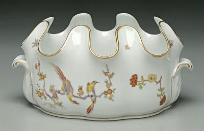 Appraisal: Ginori porcelain monteith Chinese style exotic birds and branches base