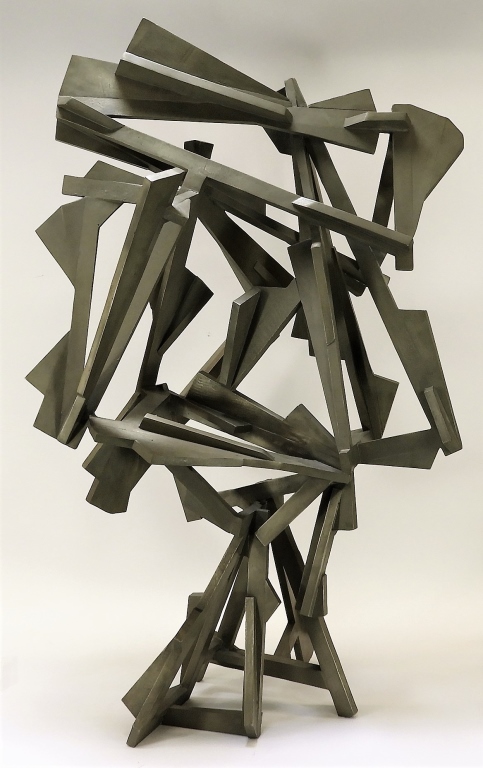 Appraisal: JOEL PERLMAN ABSTRACT BRONZE GREY SPIRIT SCULPTURE New York b