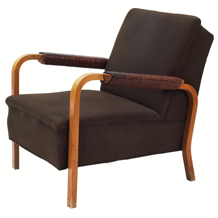 Appraisal: Alvar Aalto lounge chair by Artek c bentwood birch frame