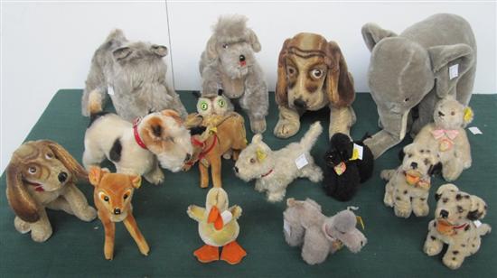 Appraisal: LARGE GROUP STEIFF STUFFED ANIMALS Sixteen pieces