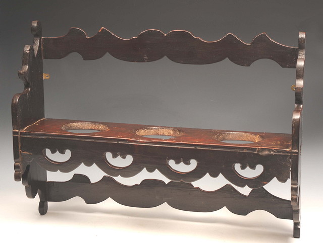 Appraisal: A TH CENTURY FRENCH CARVED WOODEN POT RACK with carved