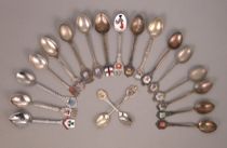 Appraisal: Collection of Enameled Souvenir Spoons Unique collection of nineteen enameled