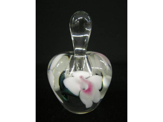 Appraisal: Lotton Art Glass Perfume Bottle multi-flora paperweight style by artist