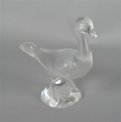 Appraisal: Lalique clear glass figure of a duck mid th century