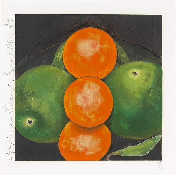 Appraisal: Donald Sultan American born Apples and Oranges June Screenprint in