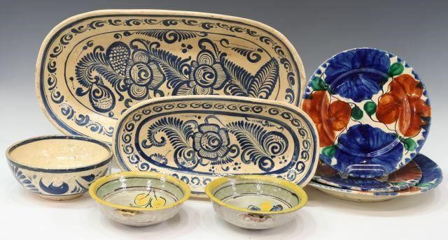 Appraisal: lot of Mexican Talavera and tin glazed pottery tableware comprising