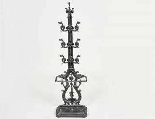 Appraisal: CAST IRON HALL TREE In the gothic style Height Provenance