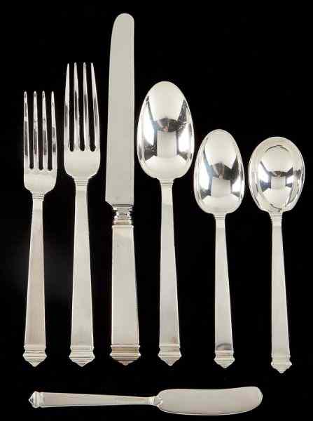 Appraisal: Tiffany Co ''Hampton'' Sterling Flatware Service pieces service for eight