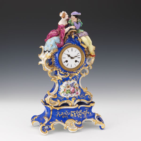 Appraisal: PORCELAIN MANTEL CLOCK x x Comprised of two rococo style