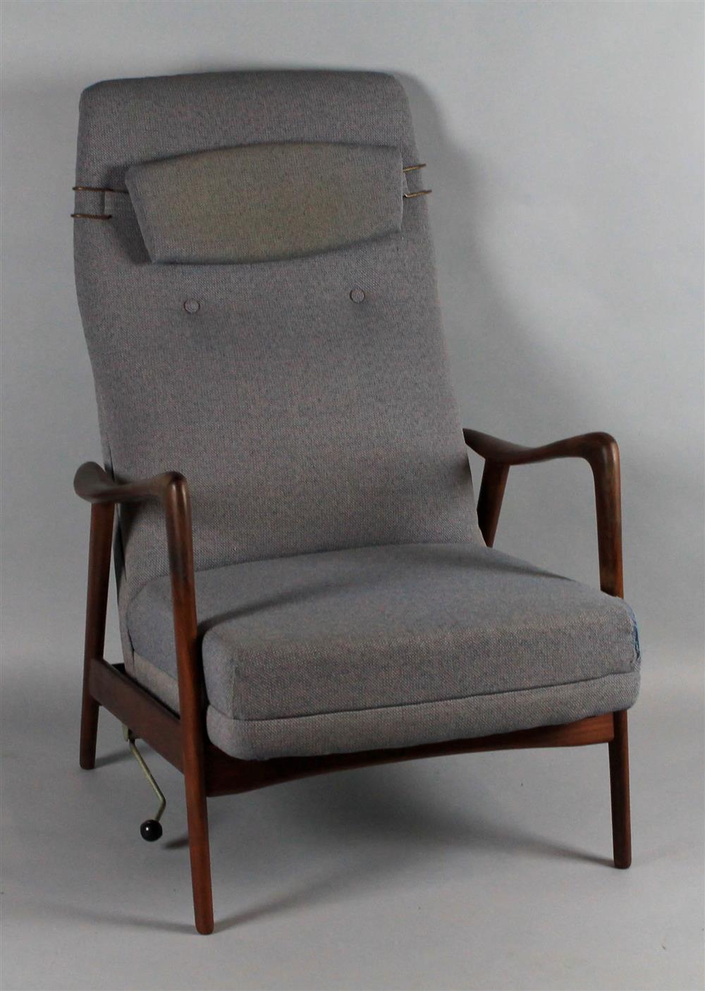 Appraisal: STOKKE FABRIKKER DANISH MODERN LOUNGE CHAIR with Stokke Fabrikker foil