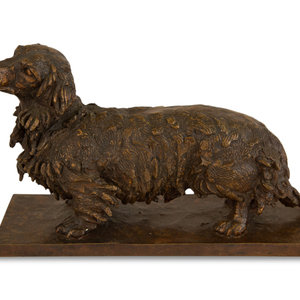 Appraisal: Sally Arnup British - Dachshund bronze signed Arnup and numbered