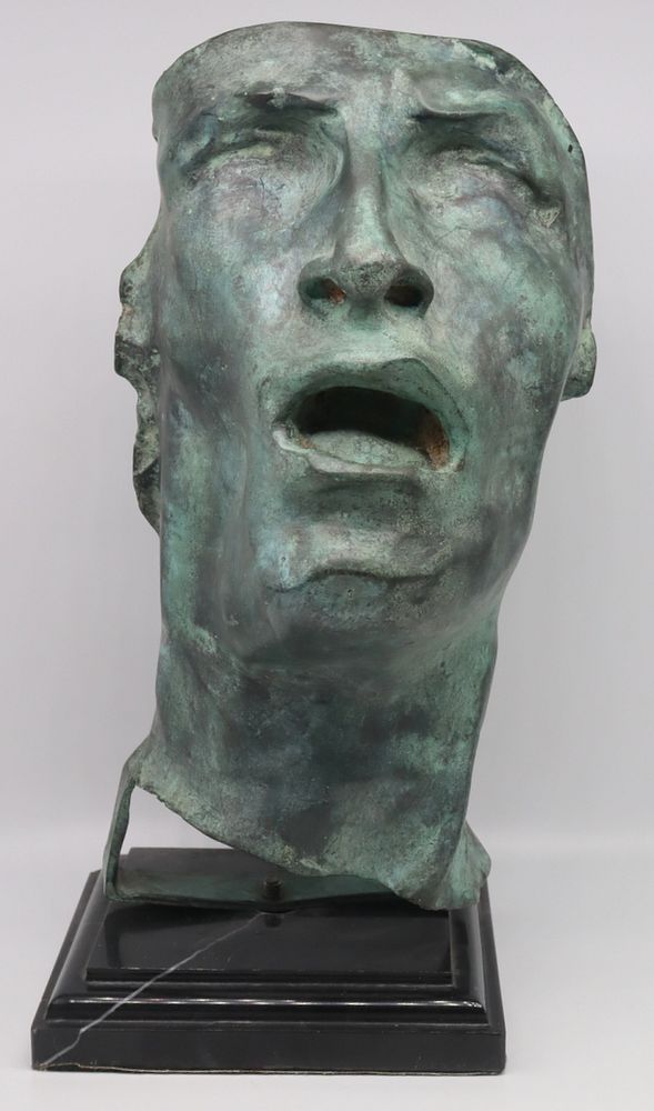 Appraisal: After Rodin Bronze Bust of a Head on Stand Inscribed