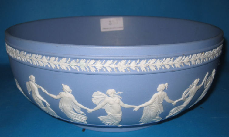 Appraisal: Wedgwood Blue Jasperware Dancing Hours Bowl Diameter cm