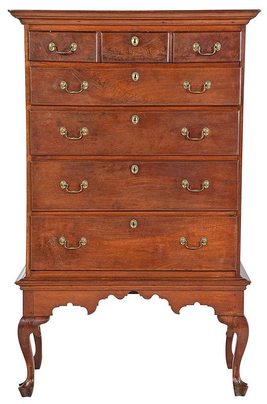 Appraisal: Pennsylvania Chippendale Walnut Chest on Frame Philadelphia area late th