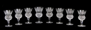 Appraisal: A Set of Eight Edinburgh Crystal Wine Glasses in Thistle