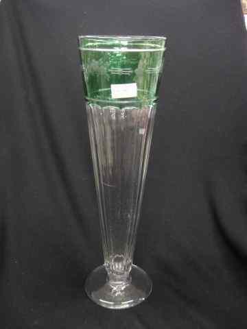 Appraisal: Hawkes Emerald Cut-to-Clear Vase trumpet form signed '' excellent