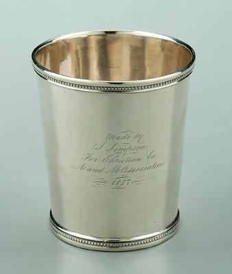 Appraisal: Tennessee Kentucky julep cup coin silver round with slightly tapered