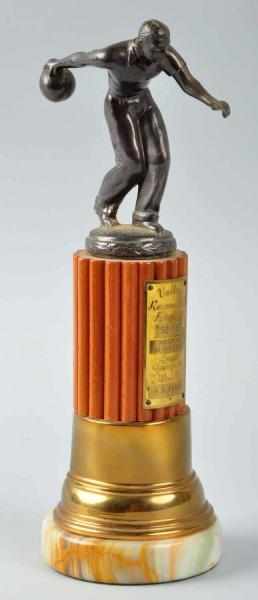 Appraisal: Vintage Bowling Trophy From Radio Plane Corp Description Marilyn Monroe