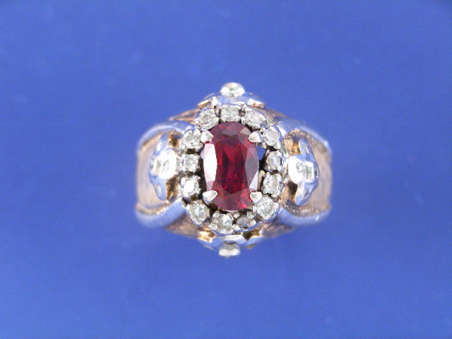 Appraisal: A ct gold ruby and diamond set dress ring ring