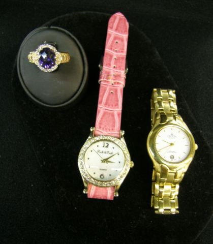 Appraisal: Peck and Peck designer quartz wristwatch and Croton ladies wristwatch