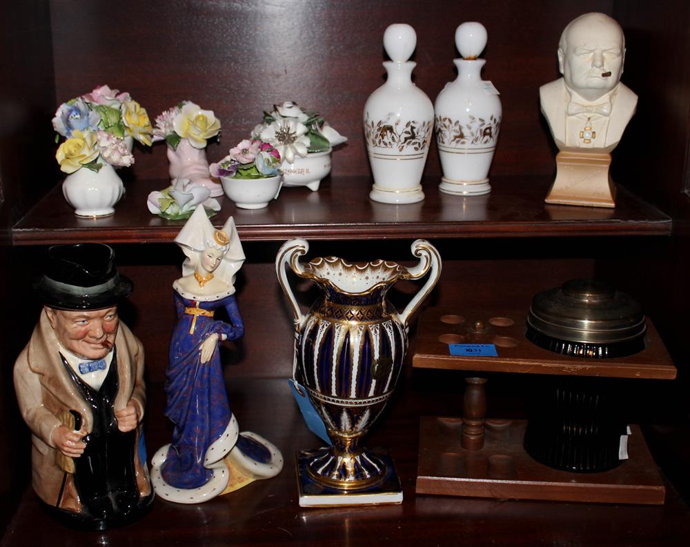 Appraisal: GROUP OF ENGLISH COMMEMORATIVE ITEMS INCLUDING A ROYAL DOULTON CHURCHILL