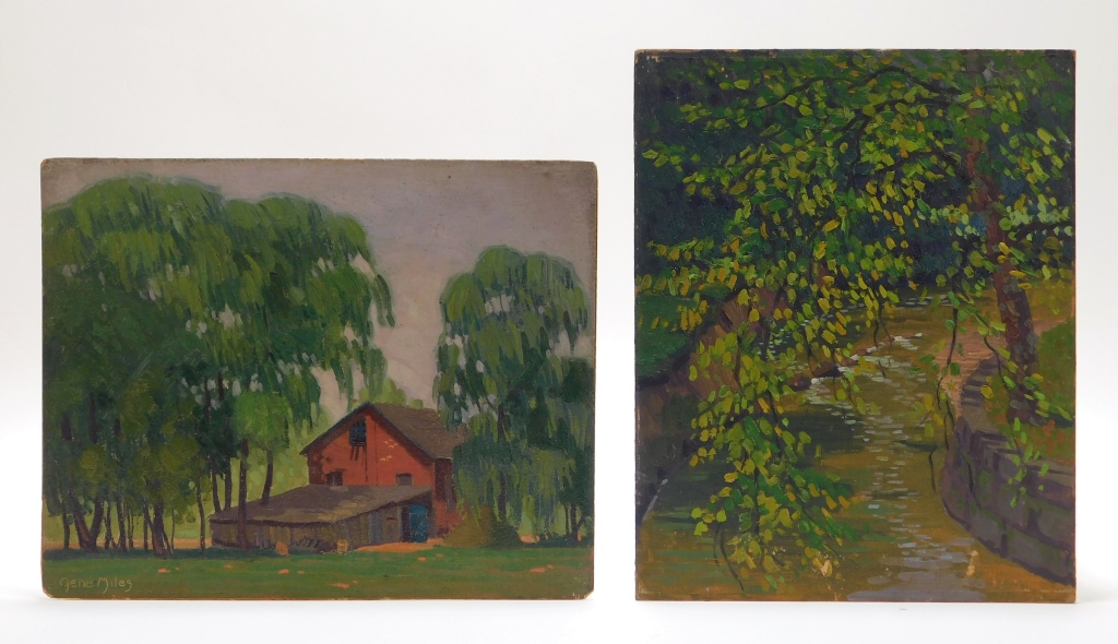 Appraisal: PC GENE MILES LANDSCAPE PAINTINGS New England th CenturyIncludes a